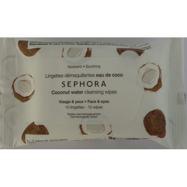 Sephora Coconut Water Cleansing Wipes (Travel Size - 10 Wipes)