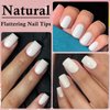 LoveOurHome 240pc White Press on Nails Short Fake Nails Square Glue on Nail Short Acrylic Nails Press ons Nail Tips Full Cover False Nail Women Girls Square Artificial Fingernail with Adhesive Tabs