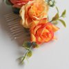 Fangsen Wedding Boho Orange Rose Flower Hair Clips Floral Hair Accessories for Brides and Bridesmaids Silver