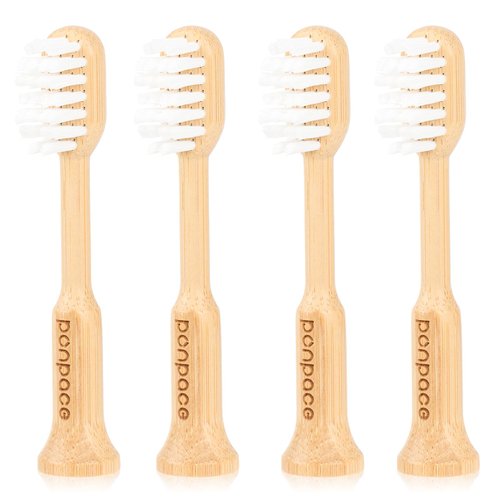 PONPACE Bamboo Toothbrush Heads Compatible with Gleem, Extra Soft Castor-Oil Bristles for Sensitive Teeth, Eco-Friendly & Gentle Cleaning