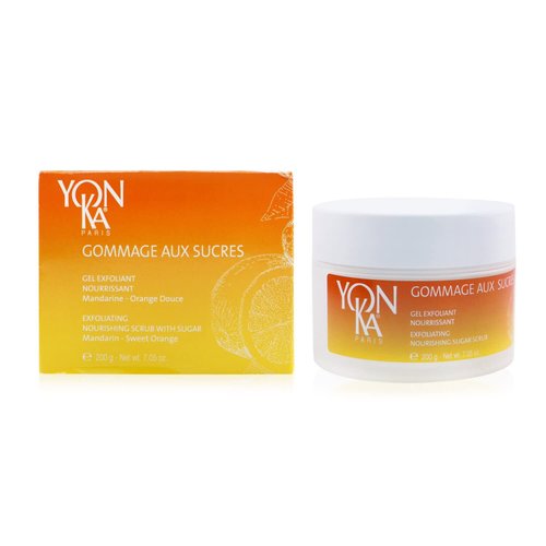 Yon-Ka Mandarin Sugar Scrub, Exfoliating Body Scrub with Brown Sugar and Sunflower Oil, Gentle Natural Ingredients Hydrate and Moisturize Dry Skin, Sweet Orange and Citrus Scent (200g)