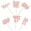 30PCS 13th Birthday Cupcake Toppers Glitter Thirteen Happy 13th Straight Outta 2011 Cupcake Picks for Cheers to 13 Years 13th Birthday Anniversary Party Decorations Supplies Rose Gold