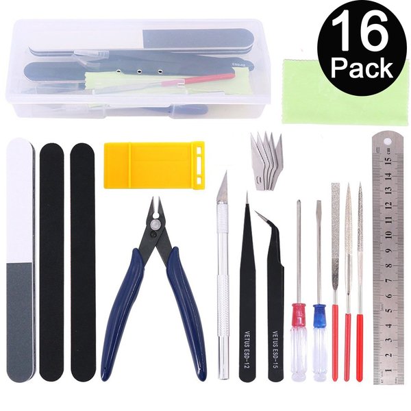 Gundam Model Tools Kit Esoca 16Pcs Gundam Modeler Basic Tool Kit Gunpla Tool Kit Gundam Craft Set Gundam Tool Kit for Hobby Building