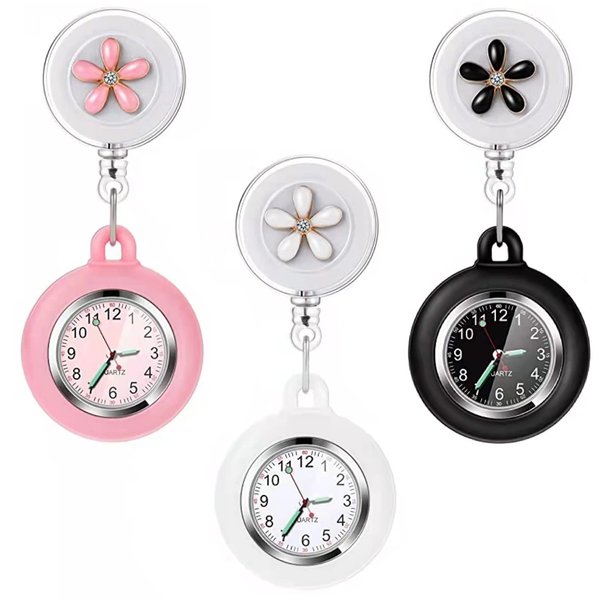 PWOSI Nurse Watch Glow Pointer in The Dark,Clip Watch,Lapel Watch,Nurse Fob Watch with Second Hand,Clip on Nursing Watch