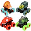 Beestech Dinosaur Toys for 2 3 4 5 Year Old Boys, Push & Pull Friction Powered Dinosaur Monster Truck Vehicles for Toddlers Preschoolers Birthday Gifts