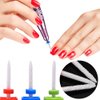 Ceramic Nail Drill Bits Set Manicure Machine Accessories Professional Electric Nail Drill Bits for Acrylic Nails Nail Art Tools Size 3/32" (Small Flame Top, Coarse+Medium+Fine)