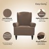 Easy-Going Stretch Wingback Chair Sofa Slipcover 1-Piece Sofa Cover Furniture Protector Couch Soft with Elastic Bottom Spandex Jacquard Fabric Small Checks(Wing Chair,Camel)