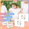 28PCS Flower Girl Proposal Box Set of 2,Will You Be My Flower Girls Gift Box,Flower Girl Headpiece Wedding Headband Jewelry Box Hair Accessories Flower Sunglasses Diamond Pen Satin Scunchies