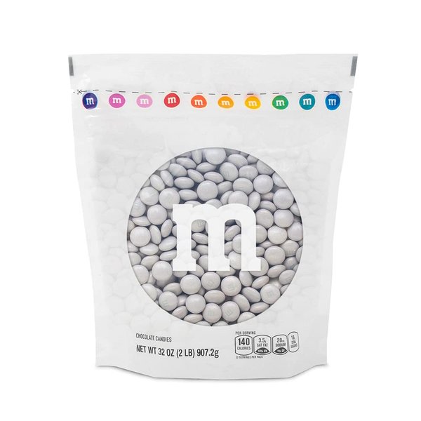 M&M’S Platinum Milk Chocolate Candy, 2lbs of M&M'S in Resealable Pack for Candy Bars, Wedding Receptions, Graduations, Birthday Parties, Dessert Tables & DIY Party Favors