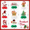 JULMELON Christmas Table Decorations Honeycomb Centerpieces,8 PCS 3D Double Side Xmas Holidays Table Centerpieces Cute Santa Snowman Table Toppers Decor for Christmas Party Supplies