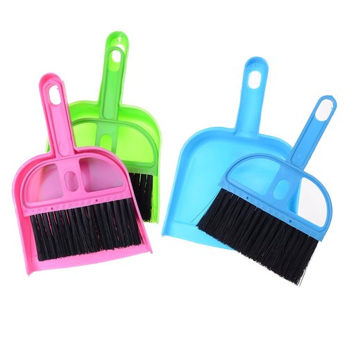 37YIMU Mini Cleaning Brush and Dustpan Set Desktop Sweep Broom for Computer Keyboard Desktop Car Table, Set of 3