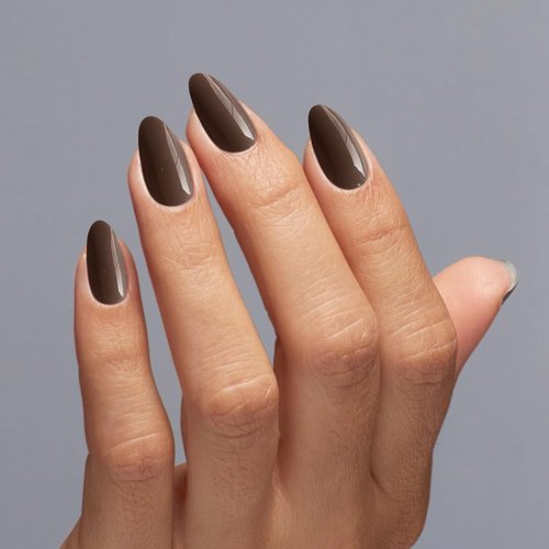 Brown Press on Nails Short Oval Nails,KXAMELIE Acrylic Nails Glue on Nails Short Almond,Soft Gel Nails Strong Nails Press ons,Fake Nails for Girls Stick on Nails for Women in 24PCS