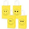16PCS Smile Face Gift Paper Bags Smile Face Party Supplies Preppy Party Favors Bags Yellow Smile Face Party Goodie Bags Preppy Party Decor Party Decorations for Bachelorette Birthday Baby Shower