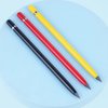 AUAUY 3 PCS Metal Inkless Pencil, Infinity Pencil, Reusable Everlasting Pencil, Replaceable Nib Pencil with 3 Replaceable Nib for Writing Drawing Home Office School Supplies(Black&Red&Yellow)