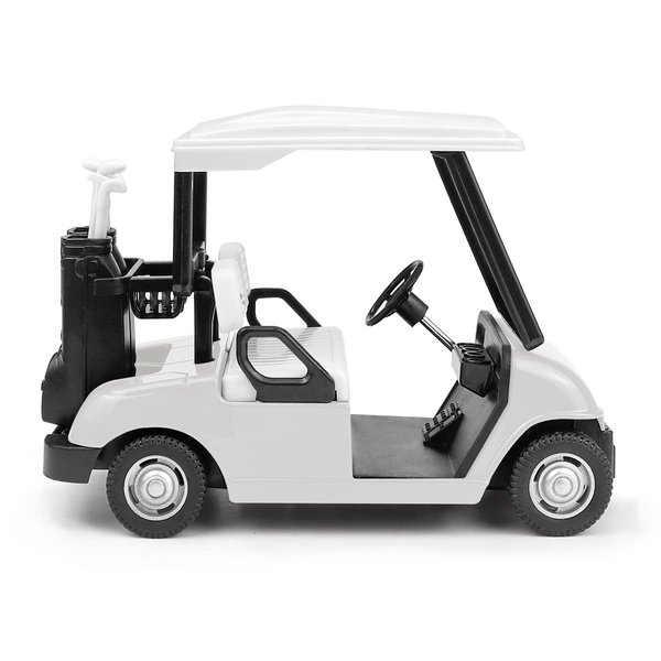 LNQ LUNIQI Golf Cart Model Diecast, Pull Back Action Golf Cart, Mini 1:20 Scale Golfcart Vehicle for Kids Party Favor Home Office Decor（White）