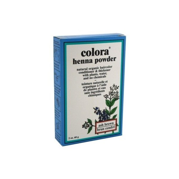 Colora Henna Powder Hair Color Ash Brown 2 Ounce (59ml) (6 Pack)
