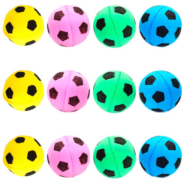 CoCoo Sponge Cat Balls, 1.5 - Inches, Soft Foam Soccer Balls for Exercise and Interactive Activity, Sturdy, Bouncy Balls for Feline (12 Pieces)