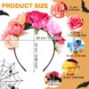 WILLBOND 3 Pcs Mexican Rose Flower Crown Headband Easter Mardi Gras Headpiece Cosplay Headgear for Party (Fresh Colors)
