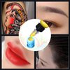 YILONG Disposable Tattoo Ink Caps Skull Tattoo Ink Cups with Stable Base and 200pcs Per Pack Permanent Makeup Pigment Holder Container Cap Tattoo Accessory,Blue
