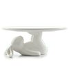 LA JOLIE MUSE Cupcake Stand Ceramic Dessert Plates for Snacks and Cookies, Bunny Candy Dish Gifts, 8.3 Inch White, Easter Home Decorations Gift