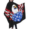 American Flag And Bald Eagle Patriotic Salon Barber Cape - Professional Hairdressing Waterproof Hair Cutting Cape With Adjustable Snap Closure-Haircut Apron For Hair Stylist And Home Use-55''X66''