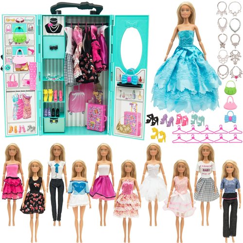 SOTOGO 41 Pieces Doll Clothes and Accessories for 11.5 Inch Girl Doll Clothes Include 11 Sets Girl Doll Fashion Clothes and 30 Pieces Doll Accessories