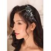 Kercisbeauty Boho Wedding Bridal Crystal Hair Comb Clips Navy Blue Green Beads Headpiece Pins Silver Headpiece Women's Dancing Ball