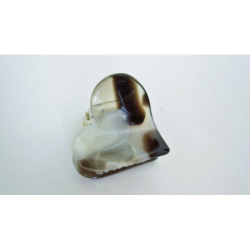 Generic Small mini clear brown black white gray marbled hair claw clip