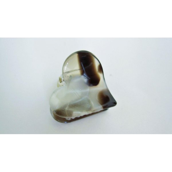 Generic Small mini clear brown black white gray marbled hair claw clip