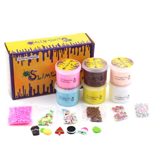 6 Pack Cloud Slime Kit,Birthday Gifts for Kids,Party Favor for Girls & Boys,Non-Sticky,Super Soft Sludge Toy