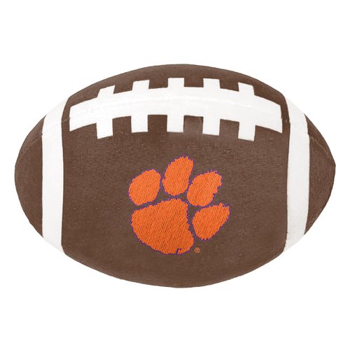 ShopInstaPets Officially Licensed NCAA Football Dog Toy with Squeaker - Durable & Fun for All Dogs (Clemson Tigers)