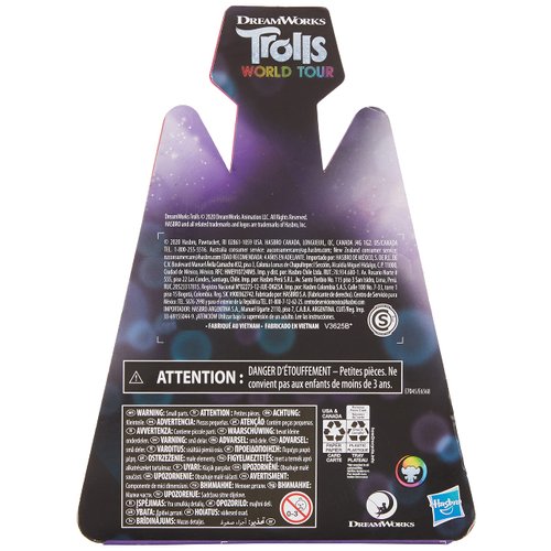 Trolls DreamWorks World Tour Satin, Collectible Doll with Guitar Accessory and Hair Clip, Toy Figure Inspired by The Movie World Tour