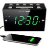 HANNLOMAX HX-122CR Alarm Clock Radio, PLL FM Radio, Dual Alarm, 1.2 inches Green LED Display, USB Port for 1A Charging, AC Power Operation only.