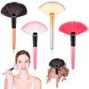 8 PCS Fan Brushes Soft Bristle Face Highlighting Blush BrushProfessional Highlighting Make Up Brushes Blush Loose Powder Brush, Fan Mask Brushes for Loose Powder Highlighting Blush