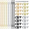 Hanaive 8 Pcs Purse Chain Strap Extender 16 Pcs Studs Rivets D Ring for Purse 7.9 Inch Flat Chain with Post Head Buttons Accessories with Hole Punch for DIY Wallet Handbags Tumblers Craft, 4 Colors