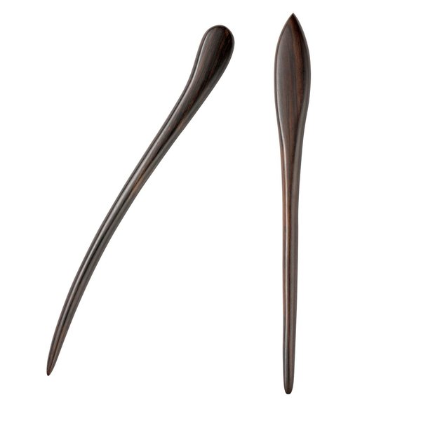 Liasun Classical Handmade Carved Hair Sticks-Natural Black Sandalwood(ebony) Hair Styling Pins Chopsticks for Hair Updo Making Accessory-7 Inches Long (STY4 Pack of 2)