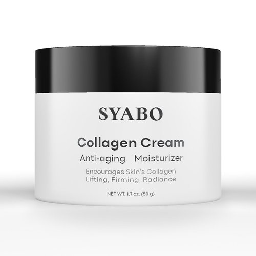 SYABO Collagen Cream, Anti Aging Face Moisturizer, Daily Face Cream Moisturizing, Lifting & Recovery Day & Night Cream for All Skin Types 1.7 FL OZ
