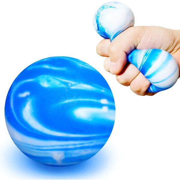Squishy Dough Ball (1 Pack) Squishy Stress Balls for Kids and Adults, Stretchy Squishy Toys, Mixed Colors Squeeze Fidget Toys, Squish Ball for Relax, Focus, Anxiety Relief (Blue)