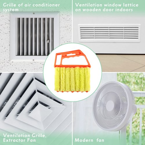 3 Pieces Blind Cleaner Duster Tool, 7 Finger Dusting Cleaner Tool for Window Venetian, Washable Mini Cleaner Brush, Hand Held Cleaner Tool for Air Conditioner Wood Blinds Dust Dirt (3 Colors)