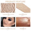 Rose Gold Face Highlighter Makeup Shimmer Glitter Rose Sparkly Highlighters Makeup Powder Palette for Face Cheek Skin iluminadores iluminador (gold)