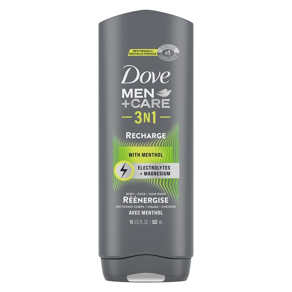 Dove Men+Care Post-Workout Body Wash For Men 3N1 Recharge With Menthol 18 oz