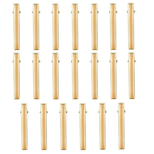 Alligator Hair Clips 20pcs Gold Metal Hair Clamps DIY Hairbow Hairpin Crafts Accessory for Arts Crafts Projects Hair Styling and Makeup (Type B)
