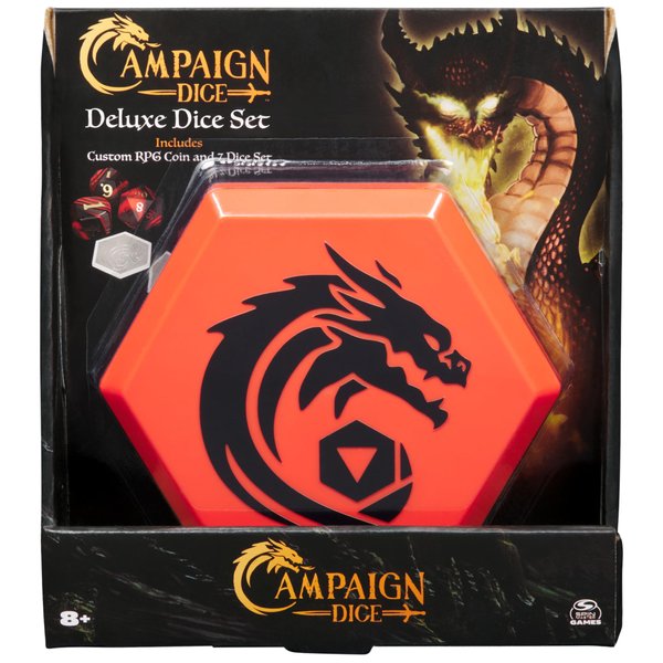 Campaign Dice, Premium Dice to Go Set Polyhedron Role-Playing Board Games with Storage Case, DND Dungeons and Dragons MTG Magic The Gathering, for Ages 8+