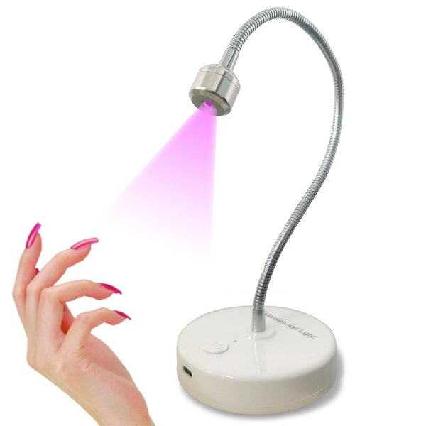 YIZHUO UV Light for Nails Gel UV Led Nail Lamp Led UV Led Nail Lamp Gel X Lamp Portable Rechargeable GooseNeck Nail Dryer Nail Lights for Semi Cured Gel Nail Strips