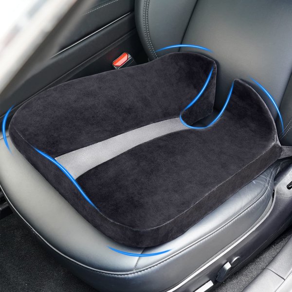 DrCarNow Car Seat Cushion, Coccyx Pad for Tailbone Pain Relief, Seat Cushion for Long Sitting Hours, for Office Chair Home Chair, for Truck Driver Wheelchair (Black)