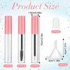 Giantree 6 Pack 10ml Empty Mascara Tube with Brush Wand, Clear Mascara Tube, Refillable Eyelash Cream Container DIY Cosmetics Bottle, Empty Eyeliner Tube and Empty Lip Gloss Tubes with Funnel(Pink)