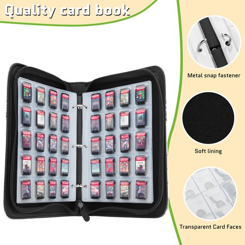 FUNDIARY Holder Binder for Zelda Tears of the Kingdom Amiibo Cards, Mini Amiibo Card Case, NFC Game Card Binder Album with Sleeves, EAV Mini Amiibo Cards Holder with Hand Straps - 300 Slots