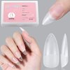 AILLSA Almond Full Cover Nail Tips Upgraded Matte Prefiled Soft Gel Nail Tips False Gelly Press on Nail Tips Medium Almond Shaped Nails for Nail Extensions DIY Holiday Gift (240Pcs 10 Sizes)