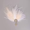 Teyglen 1920s Feather Headpiece Feather Hair Clip Pin with Crystal Feather Flapper Headband Prom Party Hair Accessories for Women (Champagne)