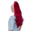 CAISHA 24" Long Hair Clip On Ponytail Extension Heat-Resistant Synthetic Hairpiece Slightly Wavy Red H514